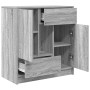 Aparador con cajones y puertas gris Sonoma 70,5x34x74,5 cm de , Aparadores - Ref: Foro24-861846, Precio: 101,33 €, Descuento: %
