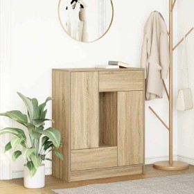 Aparador con cajones y puertas roble Sonoma 73x31x90 cm de , Aparadores - Ref: Foro24-861852, Precio: 98,97 €, Descuento: %
