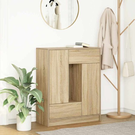 Aparador con cajones y puertas roble Sonoma 73x31x90 cm de , Aparadores - Ref: Foro24-861852, Precio: 98,97 €, Descuento: %