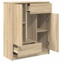 Aparador con cajones y puertas roble Sonoma 73x31x90 cm de , Aparadores - Ref: Foro24-861852, Precio: 98,97 €, Descuento: %