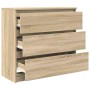 Aparador de roble Sonoma 80x35x76 cm de madera de ingeniería de , Aparadores - Ref: Foro24-861735, Precio: 98,22 €, Descuento: %