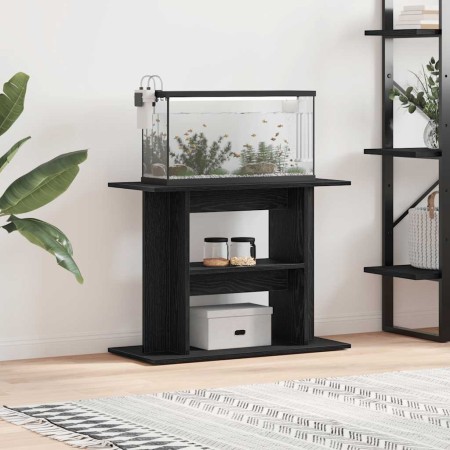 Soporte para acuario de madera de roble negro 80x35x60 cm de , Soportes para acuarios - Ref: Foro24-862149, Precio: 53,09 €, ...