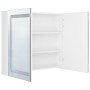 Armario de baño con espejo LED blanco brillante 80x12x68 cm de vidaXL, Tocadores de baño - Ref: Foro24-326517, Precio: 149,91...