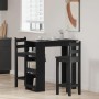 Mesa bar con estante almacenaje roble negro 102x50x103,5 cm de , Mesas de cocina y de comedor - Ref: Foro24-862079, Precio: 9...