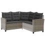 Sofá de jardín en forma de L con mesa y cojines ratán PE gris de , Sofás de exterior - Ref: Foro24-4103874, Precio: 293,62 €,...