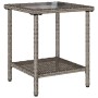 Sofá de jardín en forma de L con mesa y cojines ratán PE gris de , Sofás de exterior - Ref: Foro24-4103874, Precio: 293,62 €,...