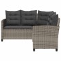 Sofá de jardín en forma de L con mesa y cojines ratán PE gris de , Sofás de exterior - Ref: Foro24-4103874, Precio: 293,62 €,...