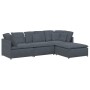 Sofá modular con reposapiés y cojines en terciopelo gris oscuro de , Sofás - Ref: Foro24-3321310, Precio: 721,86 €, Descuento: %