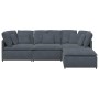 Sofá modular con reposapiés y cojines en terciopelo gris oscuro de , Sofás - Ref: Foro24-3321310, Precio: 721,86 €, Descuento: %