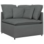 Sofá modular con reposapiés y cojines de tela gris oscuro de , Unidades para sofás seccionales - Ref: Foro24-3321208, Precio:...