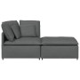 Sofá modular con reposapiés y cojines de tela gris oscuro de , Unidades para sofás seccionales - Ref: Foro24-3321208, Precio:...