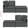 Sofá modular con reposapiés y cojines de tela gris oscuro de , Unidades para sofás seccionales - Ref: Foro24-3321208, Precio:...
