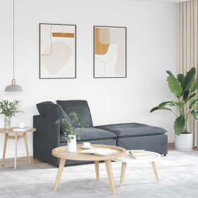 Sofá modular con reposapiés y cojines en terciopelo gris oscuro de , Unidades para sofás seccionales - Ref: Foro24-3321220, P...