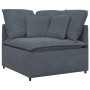 Sofá modular con reposapiés y cojines en terciopelo gris oscuro de , Unidades para sofás seccionales - Ref: Foro24-3321220, P...