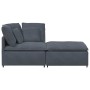 Sofá modular con reposapiés y cojines en terciopelo gris oscuro de , Unidades para sofás seccionales - Ref: Foro24-3321220, P...