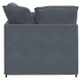 Sofá modular con reposapiés y cojines en terciopelo gris oscuro de , Unidades para sofás seccionales - Ref: Foro24-3321220, P...