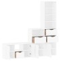 Muebles de TV 4 uds. con almacenaje "ODDA" blanco madera pino de , Muebles TV - Ref: Foro24-3365381, Precio: 231,99 €, Descue...