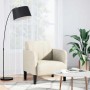 Sillón con reposabrazos en terciopelo color crema 54 cm de , Sillones - Ref: Foro24-4100585, Precio: 111,45 €, Descuento: %