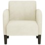 Sillón con reposabrazos en terciopelo color crema 54 cm de , Sillones - Ref: Foro24-4100585, Precio: 111,45 €, Descuento: %