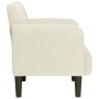 Sillón con reposabrazos en terciopelo color crema 54 cm de , Sillones - Ref: Foro24-4100585, Precio: 111,45 €, Descuento: %