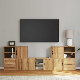 Muebles de TV 5 uds. con almacenaje "ODDA" madera maciza pino de , Muebles TV - Ref: Foro24-3365374, Precio: 277,24 €, Descue...