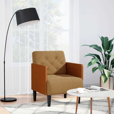 Sillón con reposabrazos de terciopelo marrón 55 cm de , Sillones - Ref: Foro24-4100598, Precio: 145,31 €, Descuento: %