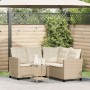 Sofá de jardín en forma de L con mesa y cojines ratán PE beige de , Sofás de exterior - Ref: Foro24-4103876, Precio: 270,63 €...