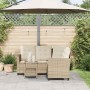 Sofá de jardín en forma de L con mesa y cojines ratán PE beige de , Sofás de exterior - Ref: Foro24-4103876, Precio: 270,63 €...