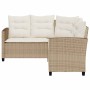 Sofá de jardín en forma de L con mesa y cojines ratán PE beige de , Sofás de exterior - Ref: Foro24-4103876, Precio: 270,63 €...