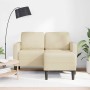 Sofá de 2 plazas con chaise longue en forma L tela crema 125 cm de , Sofás - Ref: Foro24-4107065, Precio: 230,69 €, Descuento: %