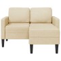 Sofá de 2 plazas con chaise longue en forma L tela crema 125 cm de , Sofás - Ref: Foro24-4107065, Precio: 230,69 €, Descuento: %