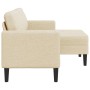 Sofá de 2 plazas con chaise longue en forma L tela crema 125 cm de , Sofás - Ref: Foro24-4107065, Precio: 230,69 €, Descuento: %