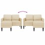 Sofá de 2 plazas con chaise longue en forma L tela crema 125 cm de , Sofás - Ref: Foro24-4107065, Precio: 230,69 €, Descuento: %
