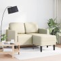 Sofá de 2 plazas con chaise longue en forma de L crema 125 cm de , Sofás - Ref: Foro24-4107084, Precio: 237,73 €, Descuento: %