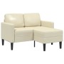 Sofá de 2 plazas con chaise longue en forma de L crema 125 cm de , Sofás - Ref: Foro24-4107084, Precio: 237,73 €, Descuento: %