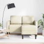 Sofá de 2 plazas con chaise longue en forma de L crema 125 cm de , Sofás - Ref: Foro24-4107084, Precio: 237,73 €, Descuento: %