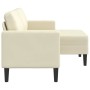 Sofá de 2 plazas con chaise longue en forma de L crema 125 cm de , Sofás - Ref: Foro24-4107084, Precio: 237,73 €, Descuento: %