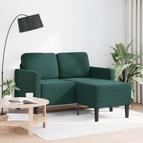 Sofá de 2 plazas con chaise longue forma L verde oscuro 125 cm de , Sofás - Ref: Foro24-4107071, Precio: 267,85 €, Descuento: %