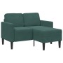 Sofá de 2 plazas con chaise longue forma L verde oscuro 125 cm de , Sofás - Ref: Foro24-4107071, Precio: 267,85 €, Descuento: %