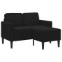 Sofá de 2 plazas con chaise longue en forma de L negro 125 cm de , Sofás - Ref: Foro24-4107073, Precio: 285,49 €, Descuento: %