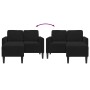 Sofá de 2 plazas con chaise longue en forma de L negro 125 cm de , Sofás - Ref: Foro24-4107073, Precio: 285,49 €, Descuento: %