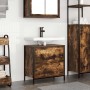 Mueble de baño con lavabo y cajones roble ahumado 60x34,5x60 cm de , Tocadores de baño - Ref: Foro24-861884, Precio: 66,37 €,...