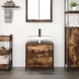 Mueble de baño con lavabo y cajones roble ahumado 60x34,5x60 cm de , Tocadores de baño - Ref: Foro24-861884, Precio: 66,37 €,...