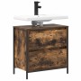 Mueble de baño con lavabo y cajones roble ahumado 60x34,5x60 cm de , Tocadores de baño - Ref: Foro24-861884, Precio: 66,37 €,...