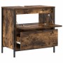 Mueble de baño con lavabo y cajones roble ahumado 60x34,5x60 cm de , Tocadores de baño - Ref: Foro24-861884, Precio: 66,37 €,...