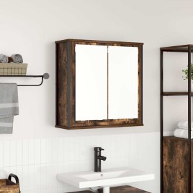 Mueble de baño de pared con espejo roble ahumado 60x21x60 cm de , Tocadores de baño - Ref: Foro24-861899, Precio: 66,68 €, De...