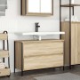 Mueble de baño con lavabo y cajones roble Sonoma 90x34,5x60 cm de , Tocadores de baño - Ref: Foro24-861878, Precio: 78,92 €, ...