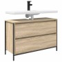 Mueble de baño con lavabo y cajones roble Sonoma 90x34,5x60 cm de , Tocadores de baño - Ref: Foro24-861878, Precio: 78,92 €, ...