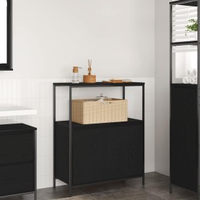 Mueble de baño con estantes roble negro 76,5x35x95 cm de , Tocadores de baño - Ref: Foro24-861917, Precio: 81,37 €, Descuento: %