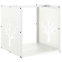 Leñero blanco 40x40x40 cm Acero laminado en frío de , Bolsas y soportes de leña - Ref: Foro24-864244, Precio: 48,94 €, Descue...